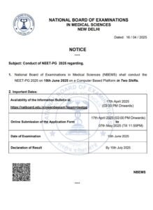 NEET-PG 2025 Released: Complete Guide to Important Dates & Application Process