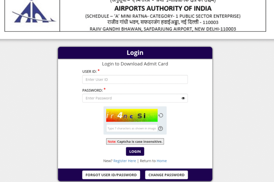 AAI junior executive Admit Card